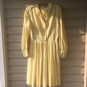 Vintage long sleeved butter yellow dress.